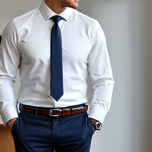Home 20 **
A professional man in a tailored suit, wearing a Montblanc belt with a classic buckle, standing in a well-lit office, fully clothed, appropriate attire, safe for work, perfect anatomy, natural proportions, high quality, professional.
**