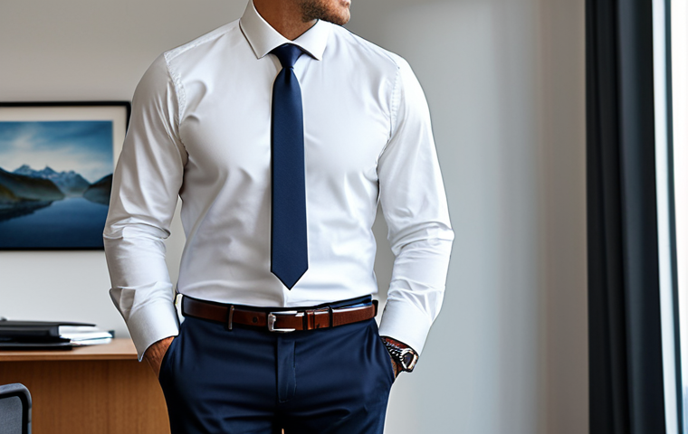 **

A professional man in a tailored suit, wearing a Montblanc belt with a classic buckle, standing in a well-lit office, fully clothed, appropriate attire, safe for work, perfect anatomy, natural proportions, high quality, professional.

**
