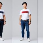 **Prompt:** "A stylish individual wearing jeans and a t-shirt with a Uniqlo belt, casual setting, safe for work, fully clothed, appropriate attire, showcasing the belt's versatility, professional photo, high quality."