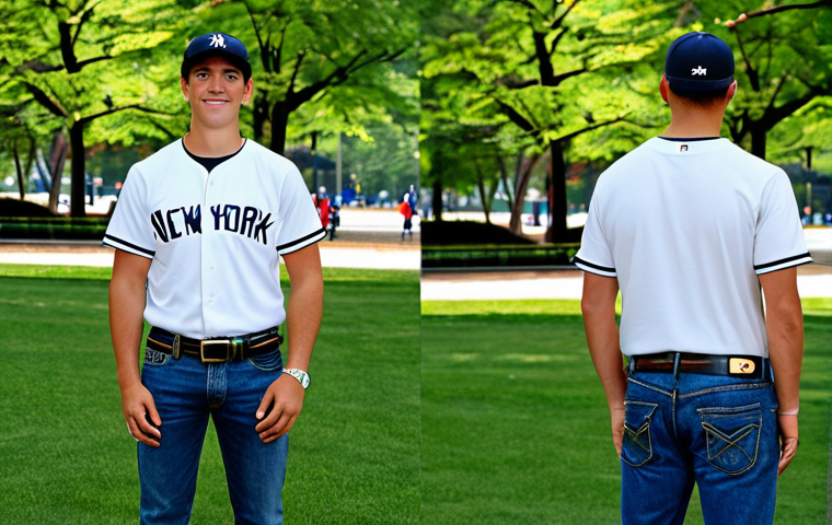 MLB 로고 벨트와 NBA 한정판 벨트 리뷰 - MLB Casual Fan**

"A young man wearing jeans and a t-shirt, accessorized with an MLB belt featuring ...